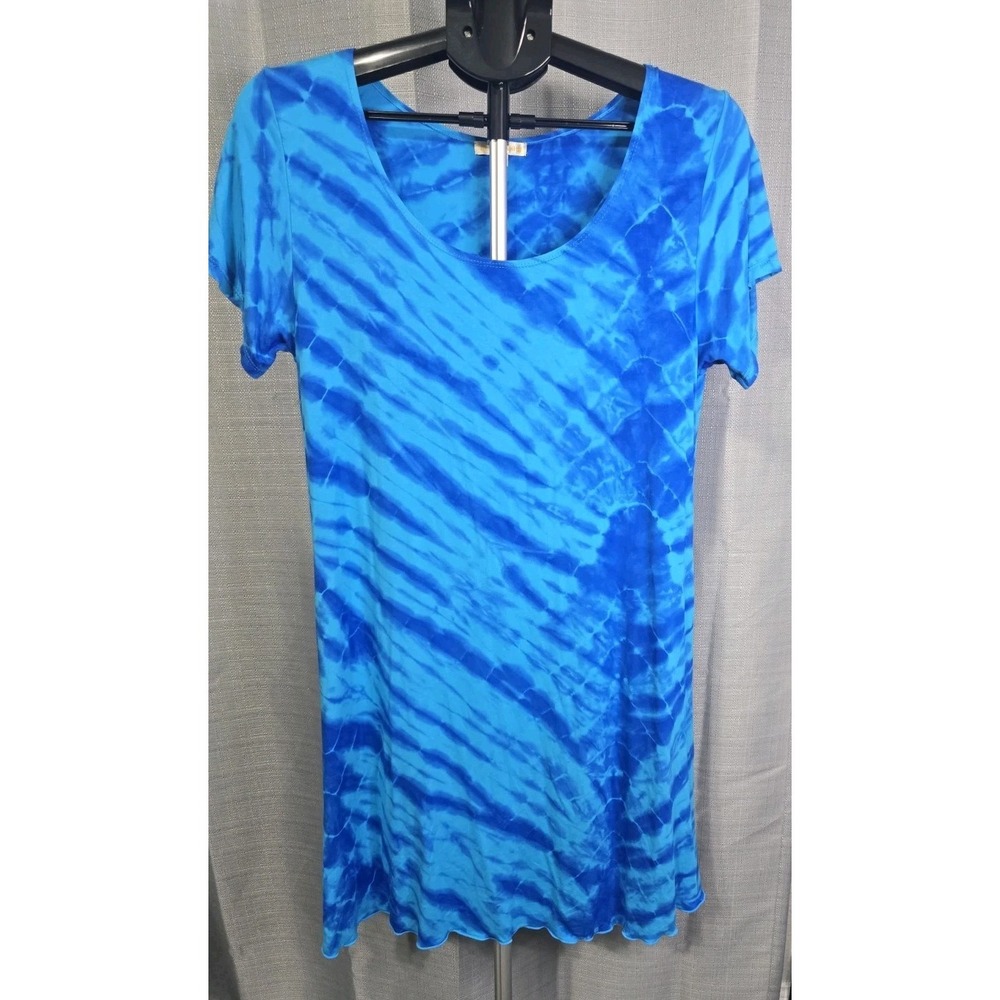 Zen Knits Women's Large Tie-Dye Dress Blue